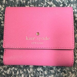 Pink Kate Spade tri-fold wallet